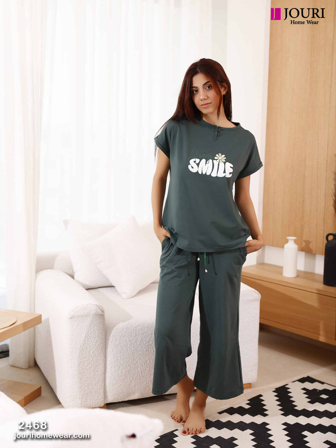 Smile women's half-sleeve pajamas