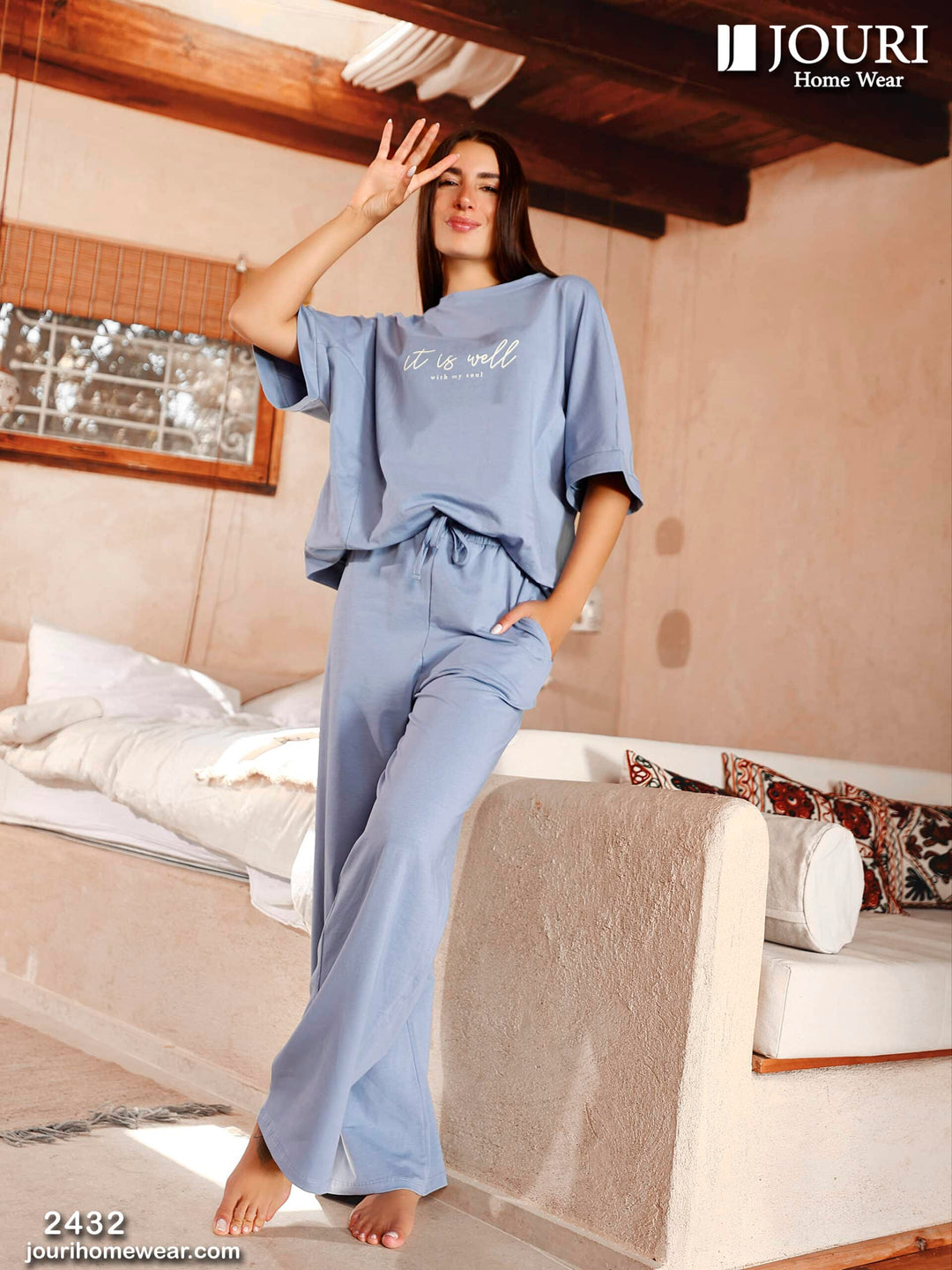 "It is well" Women's half sleeve pajamas