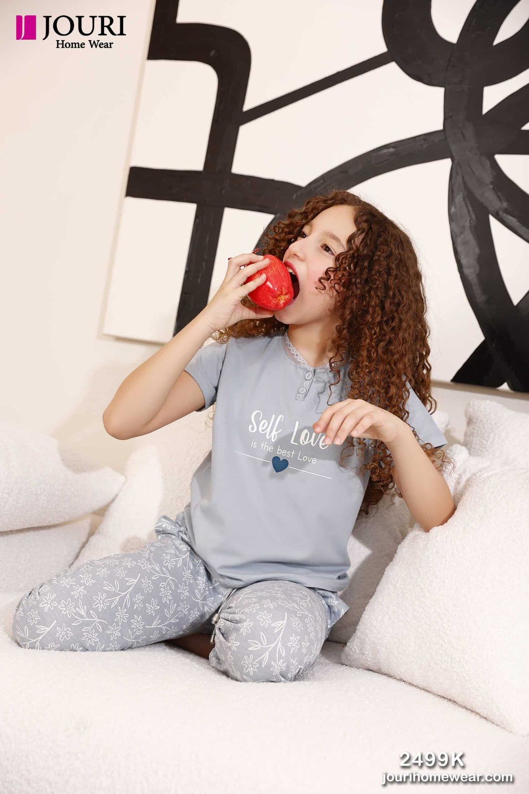 "Self Love" Girls' Half-Sleeve Pajamas