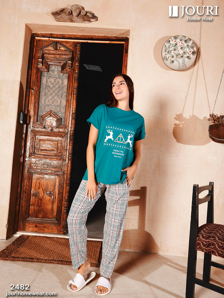 "EXPLCTO" Women's half sleeve pajamas