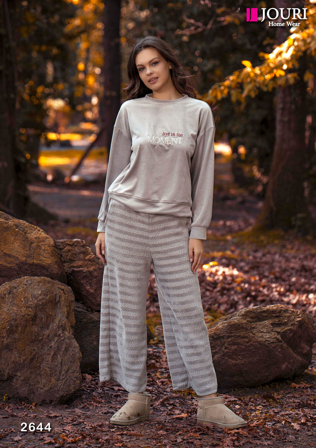 Women's striped tricot pajamas