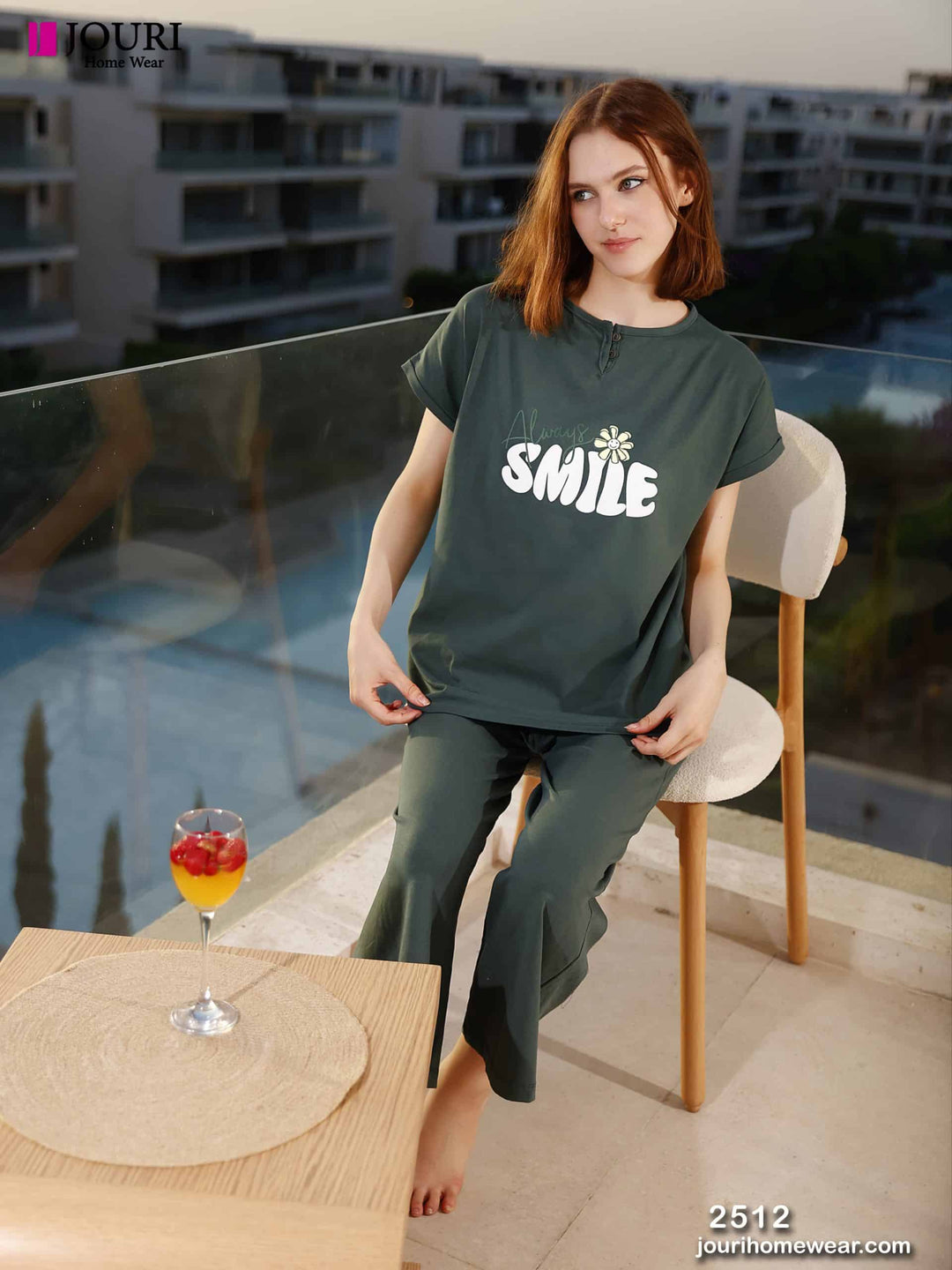 Smile بيجاما حريمي نص كم