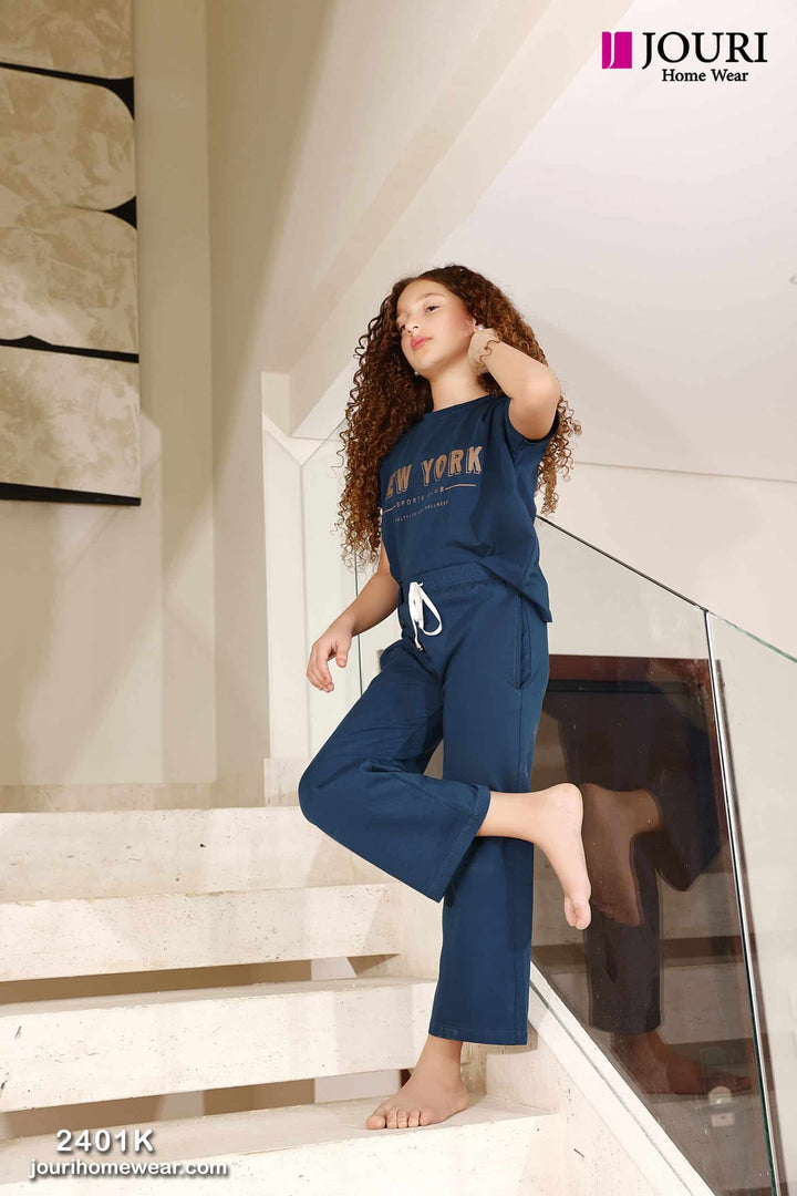 "NEW YORK" Girls' pajamas, half sleeves