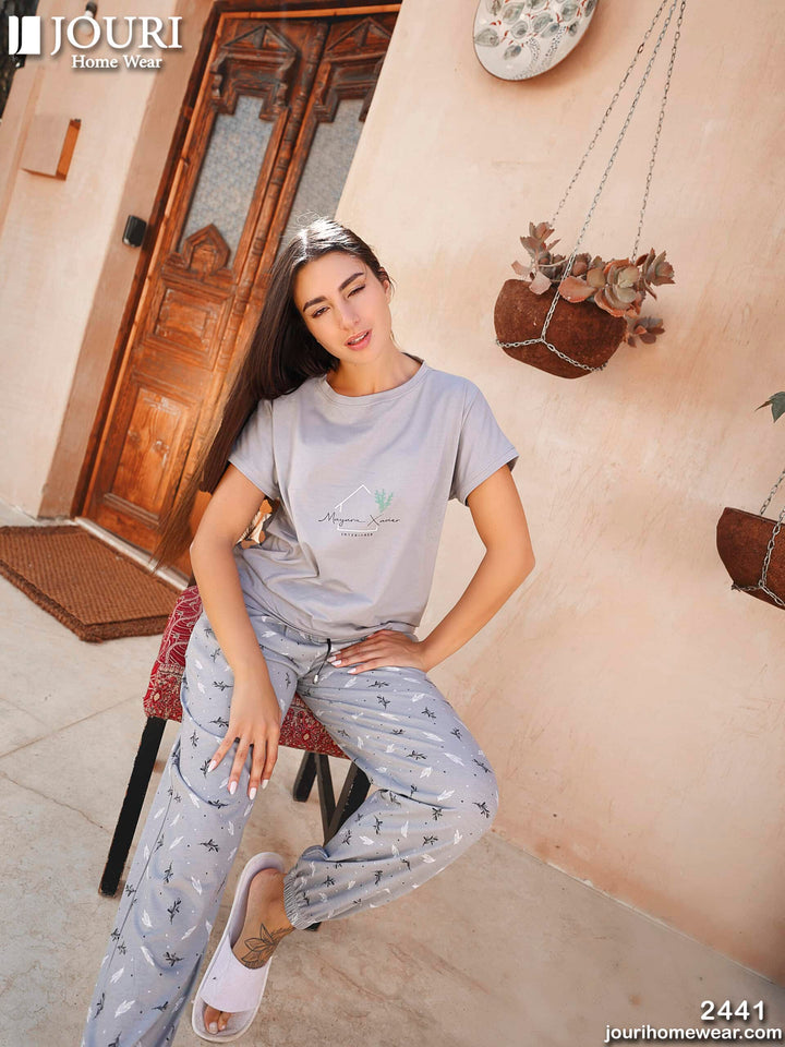 "Mayara" Women's pajamas, half sleeves, gray