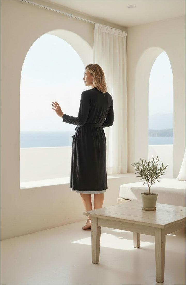 Jouri Black Lounge Robe Set / 2845
