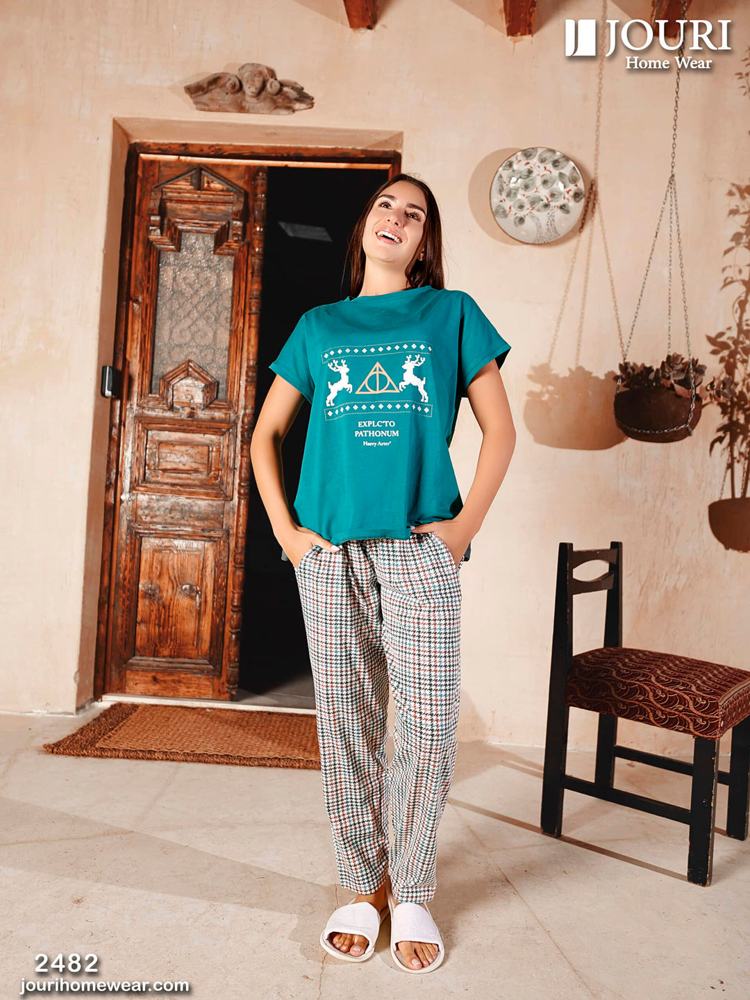 "EXPLCTO" Women's half sleeve pajamas