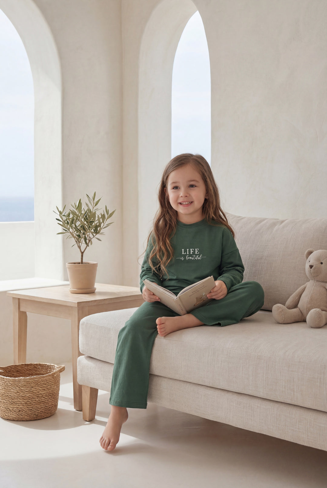 "life is beautiful" sleeve pajamas KIDS