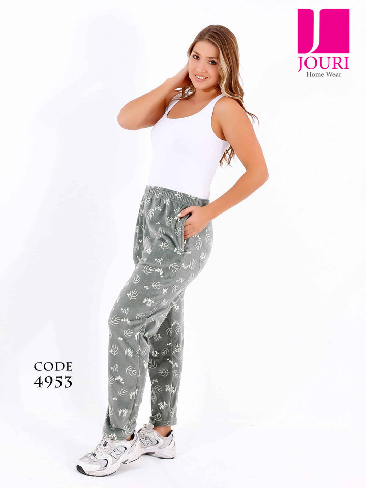 Velvet lined sweatpants 4953