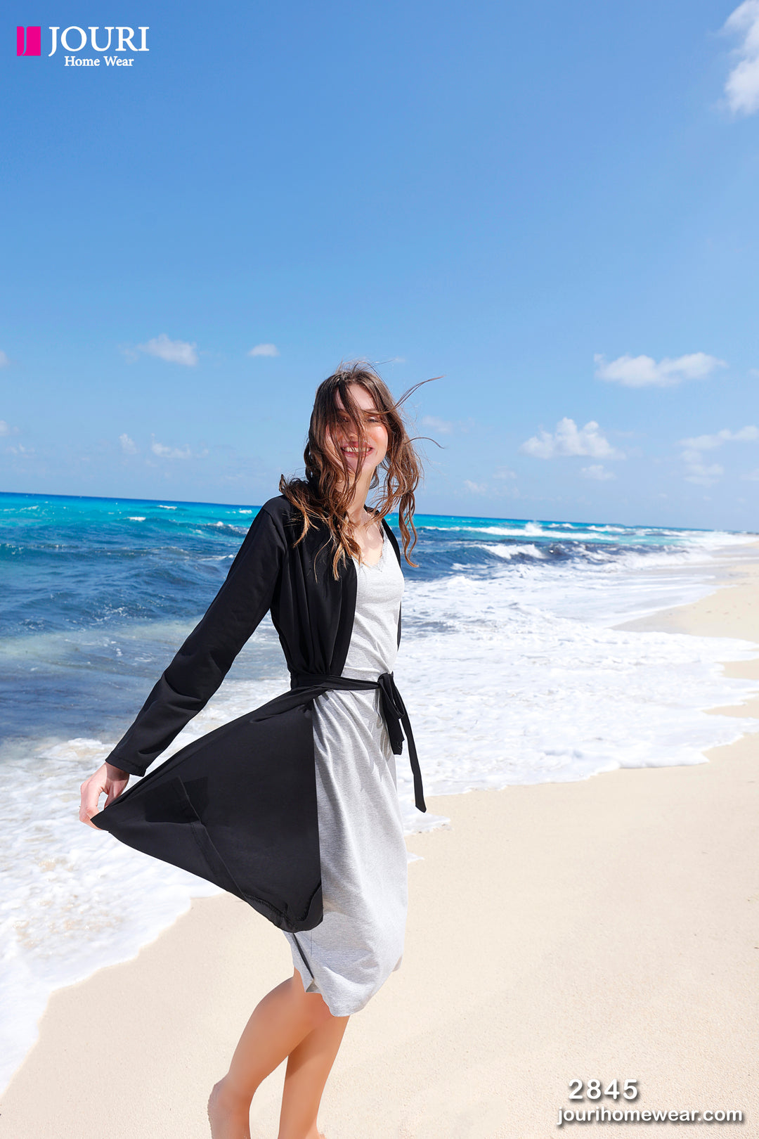 Long gray & black robe