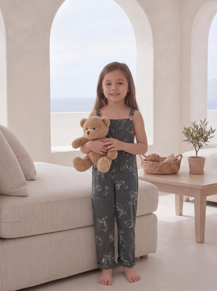 Kids Printed Jumpsuit Pajama 8080 k