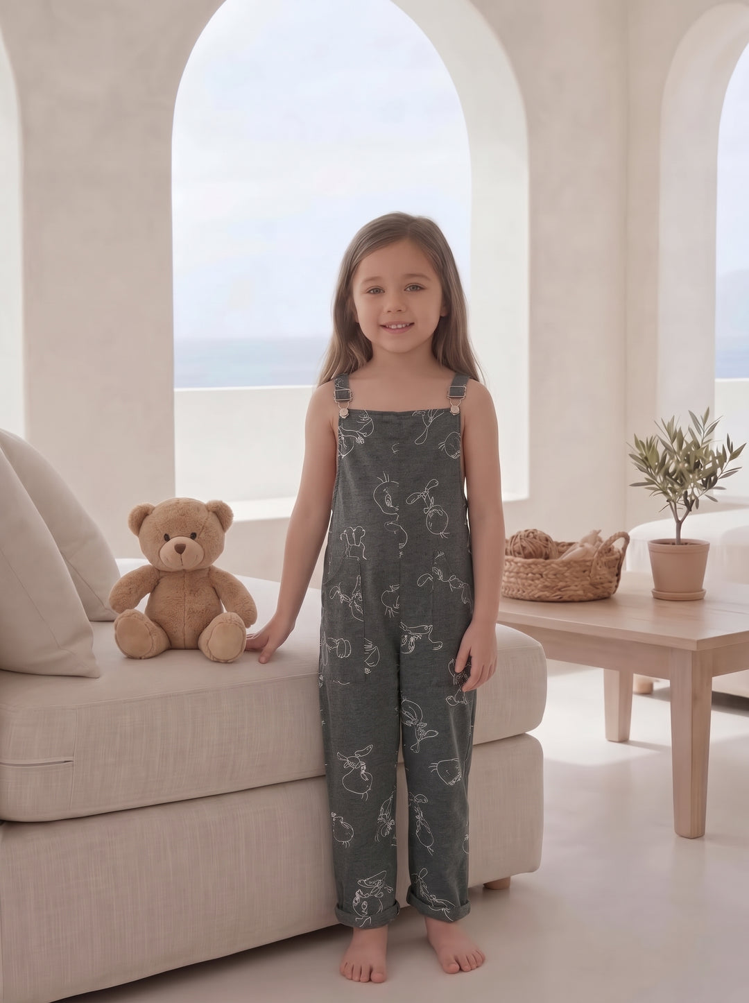 Kids Printed Jumpsuit Pajama 8080 k