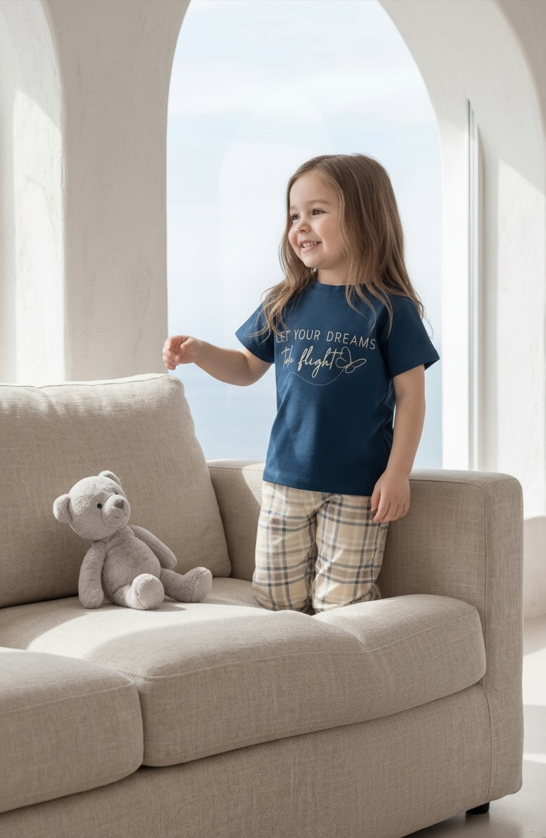"Take Flight" Girls' Half-Sleeve Pajamas l 2414