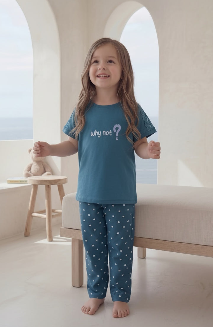 "?WHY NOT" Girls' pajamas, half sleeves