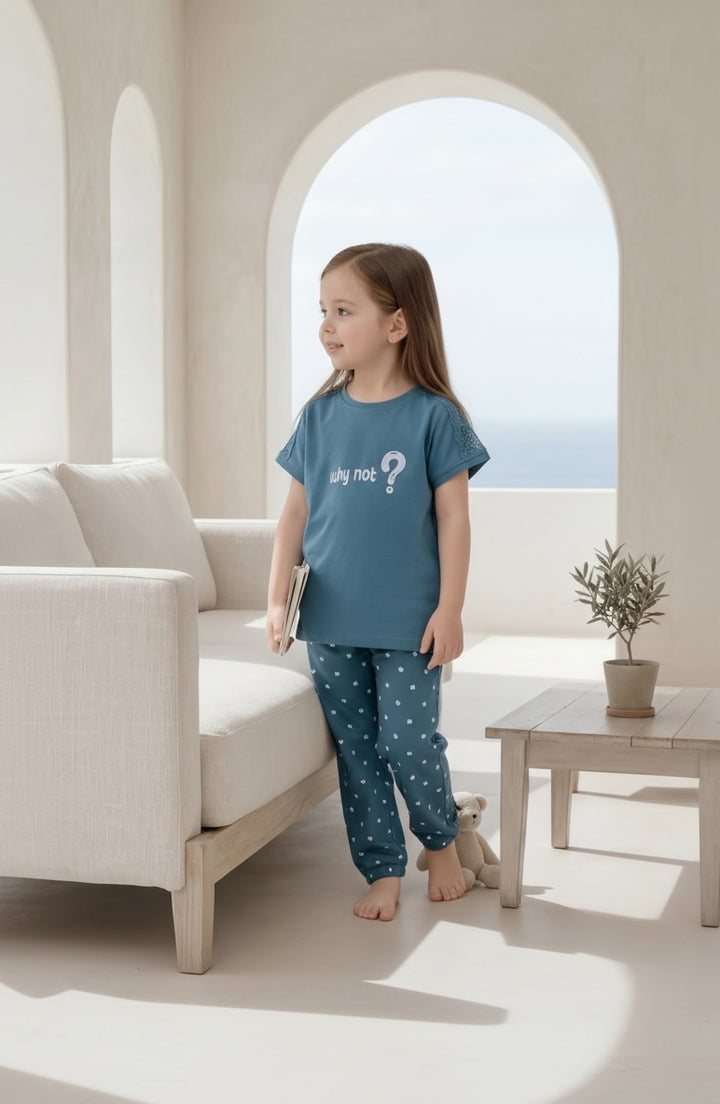 "?WHY NOT" Girls' pajamas, half sleeves