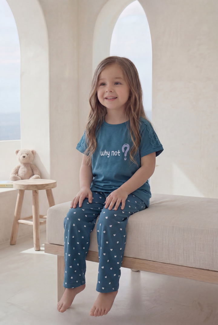 "?WHY NOT" Girls' pajamas, half sleeves