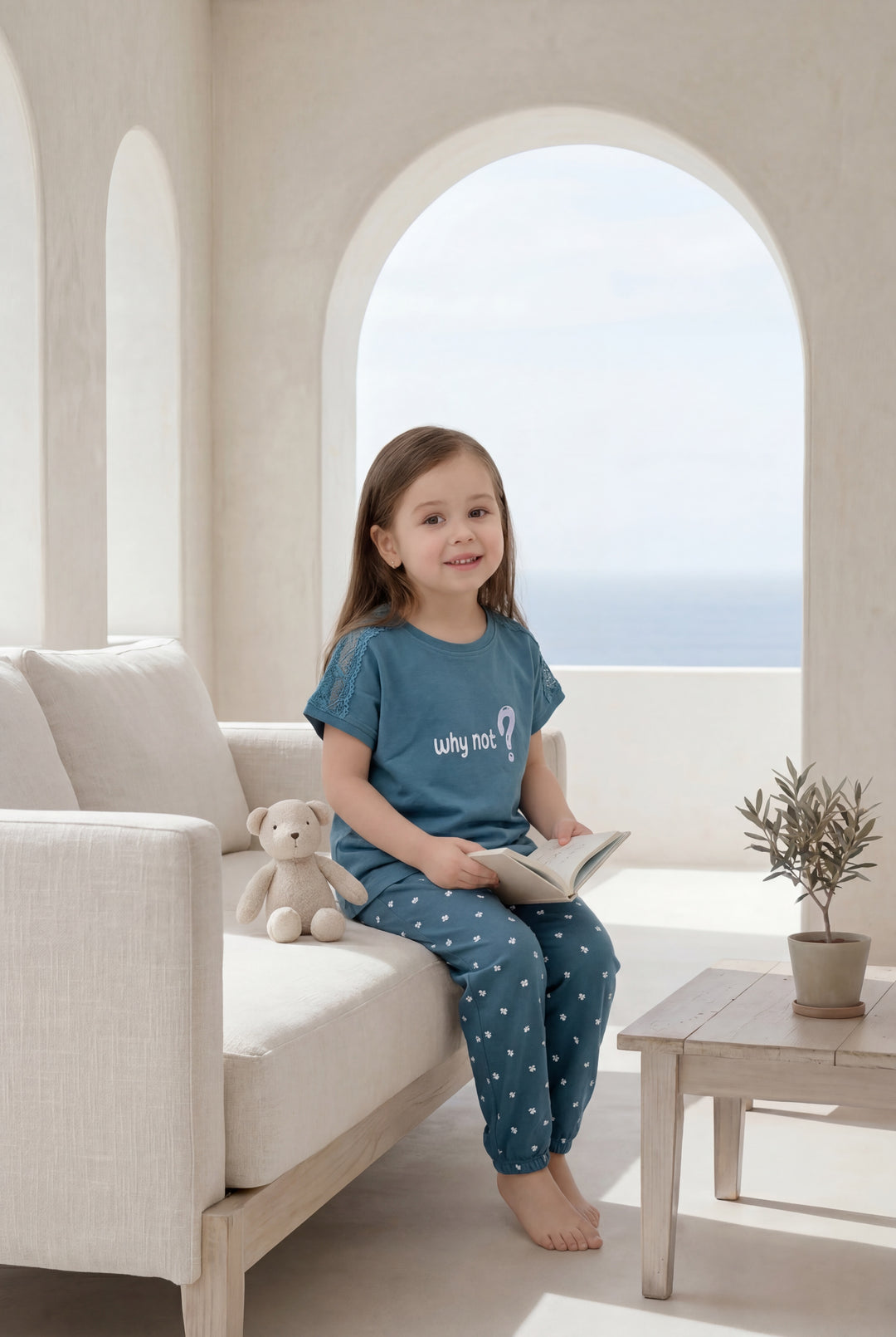 "?WHY NOT" Girls' pajamas, half sleeves