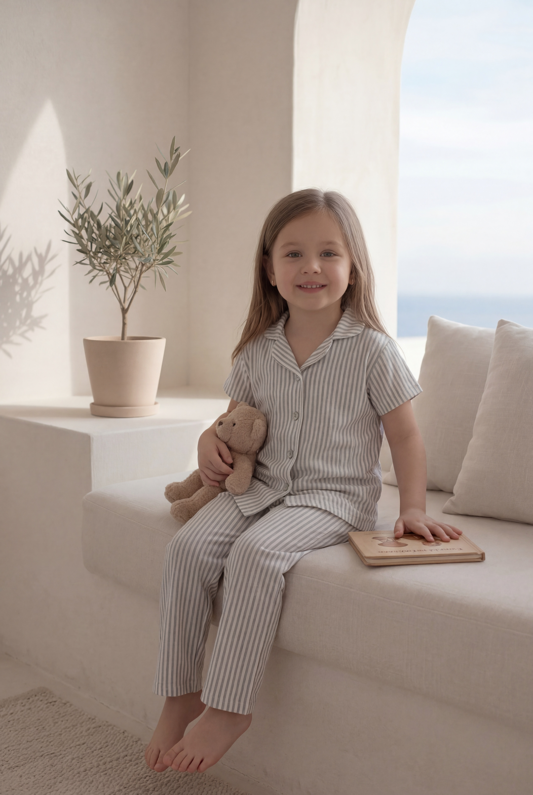Jouri Kids Striped Pajama Set l 8011
