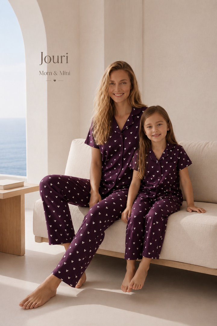 Jouri Kids Heart Print Pajama Set 8033k