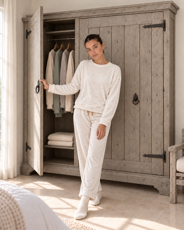 Printed Cozy Pajama Set – Soft Winter Sleepwear/6071