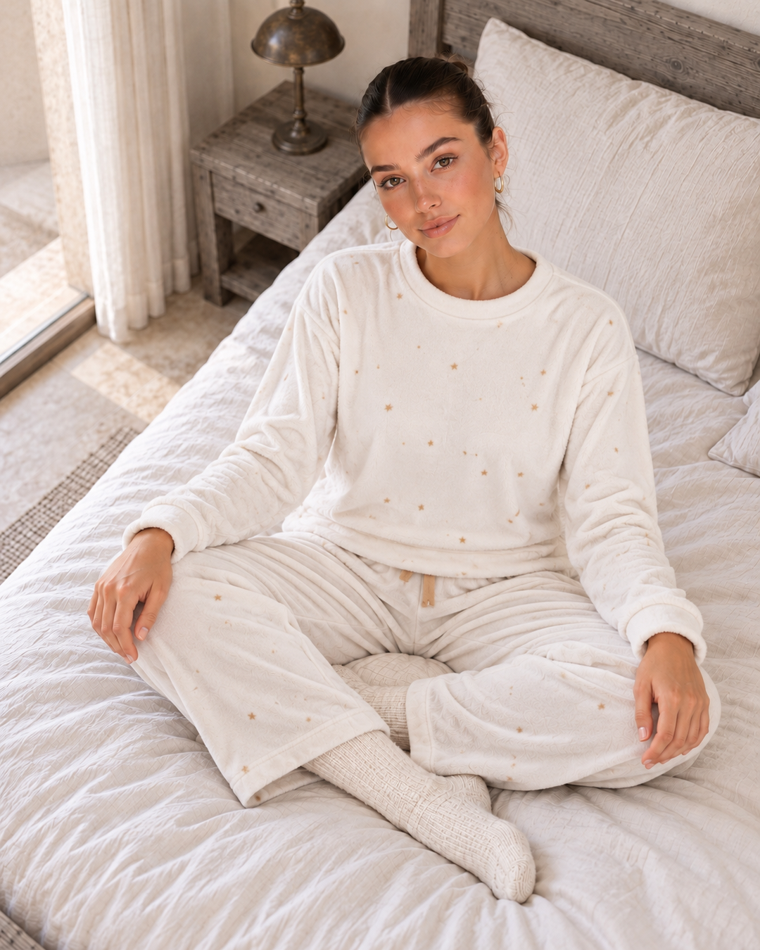 Printed Cozy Pajama Set – Soft Winter Sleepwear/6071