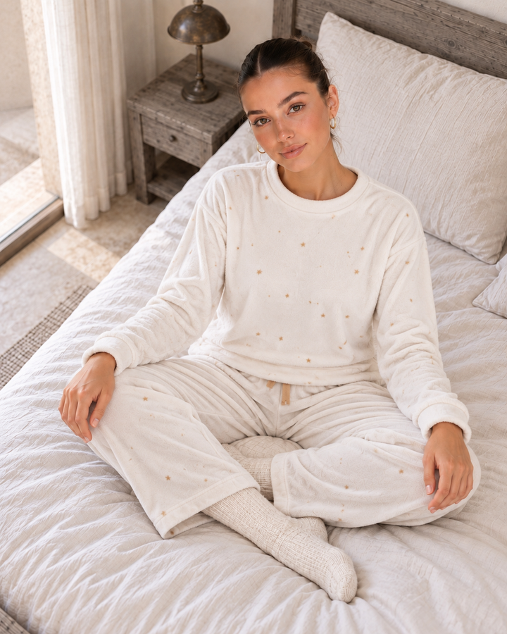 Printed Cozy Pajama Set – Soft Winter Sleepwear/6071