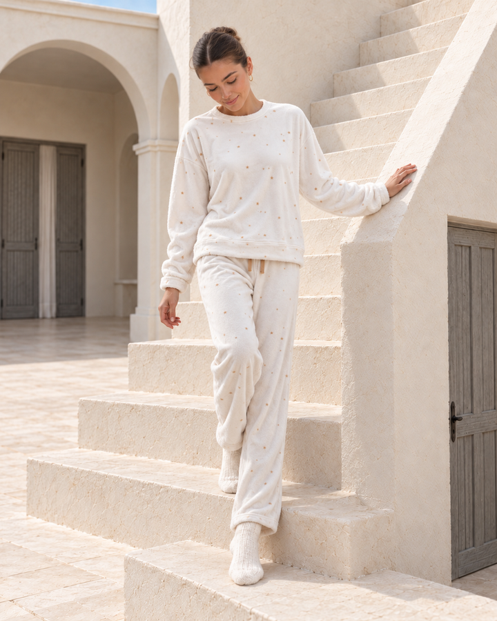 Printed Cozy Pajama Set – Soft Winter Sleepwear/6071