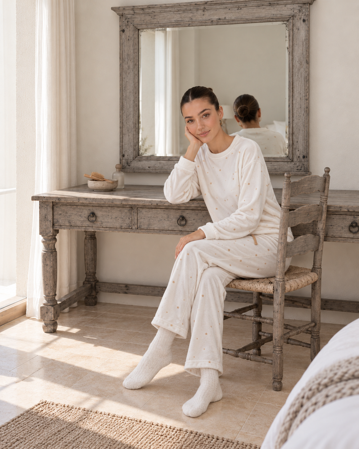 Printed Cozy Pajama Set – Soft Winter Sleepwear/6071