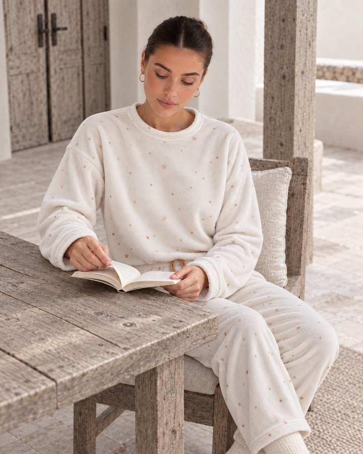 Printed Cozy Pajama Set – Soft Winter Sleepwear/6071