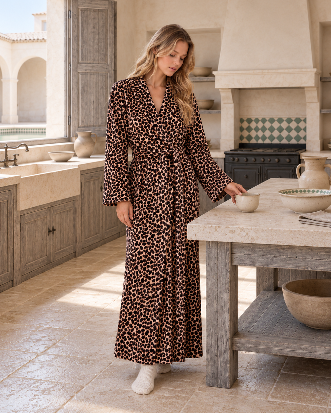 Leopard Print Robe/ 6119