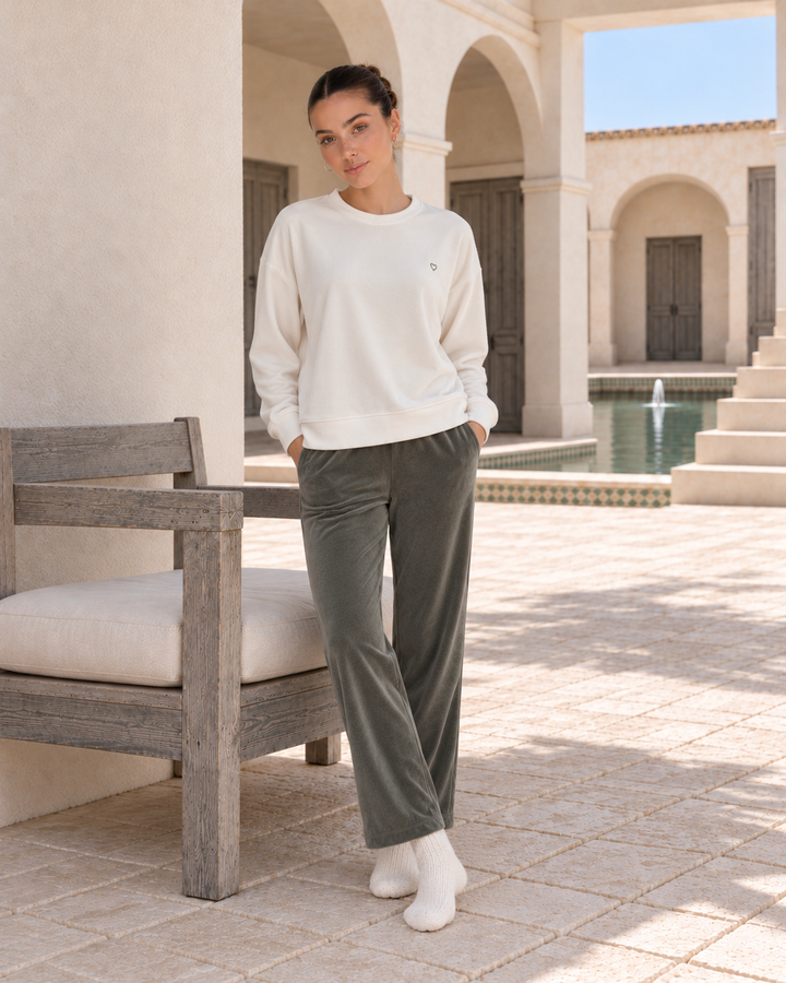 JOURI Two-Tone Pajama Set - 9011, Olive Green