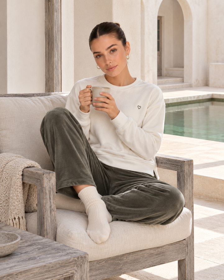 JOURI Two-Tone Pajama Set - 9011, Olive Green