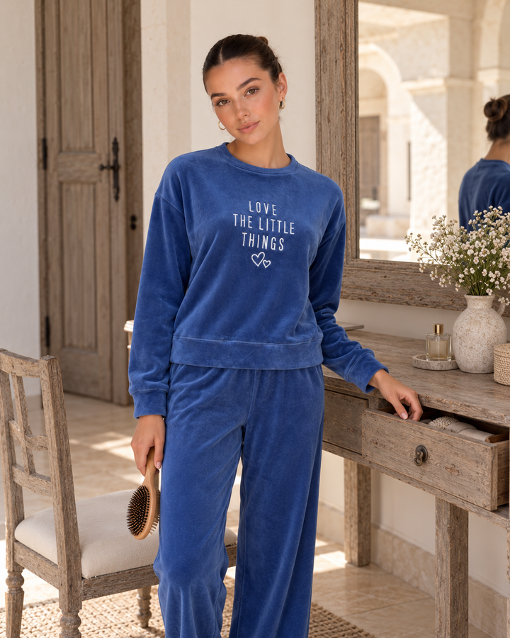 JOURI Little Things Pajama Set - 9013, Blue