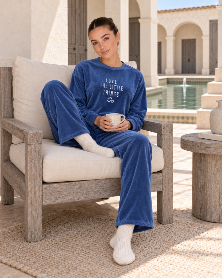 JOURI Little Things Pajama Set - 9013, Blue