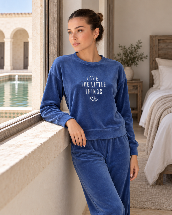 JOURI Little Things Pajama Set - 9013, Blue