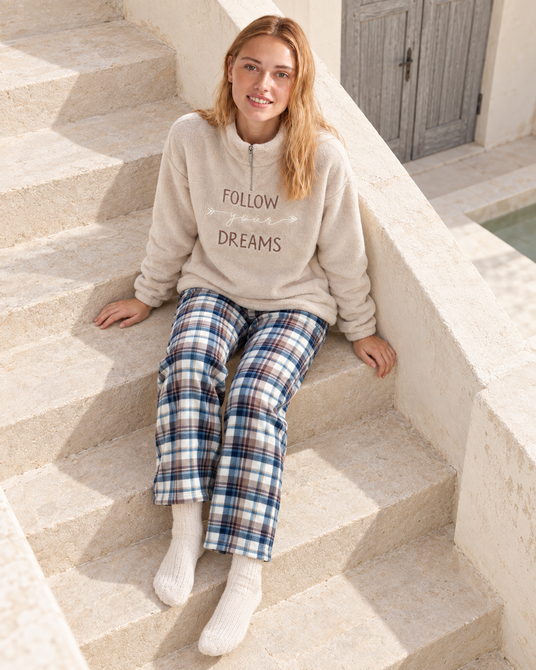 JOURI Follow Your Dreams Pajama Set - 9003, Beige