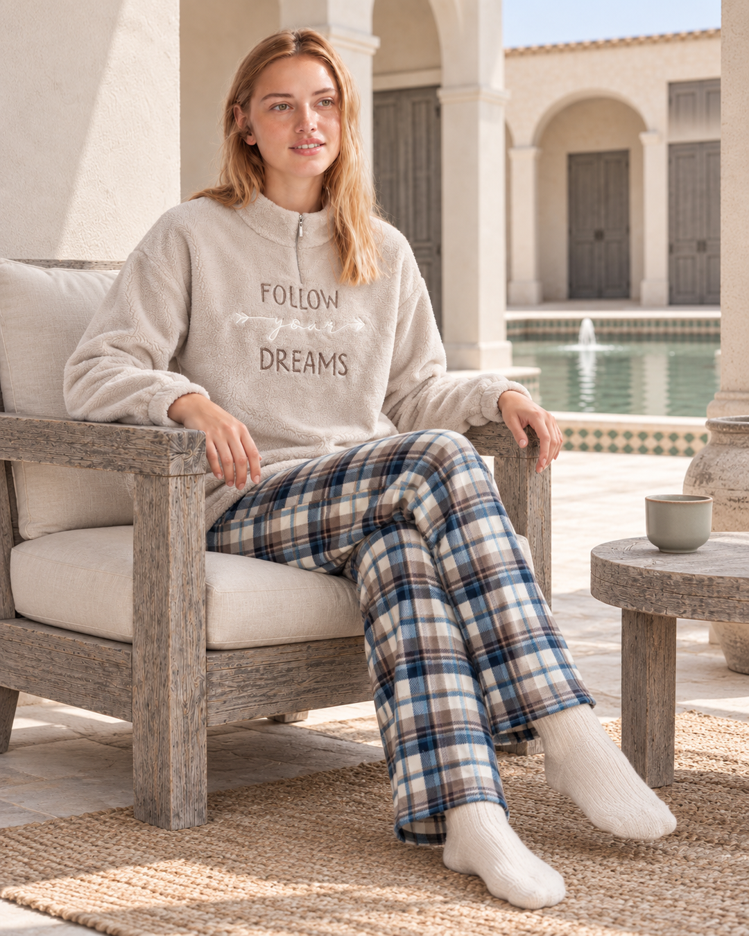 JOURI Follow Your Dreams Pajama Set - 9003, Beige