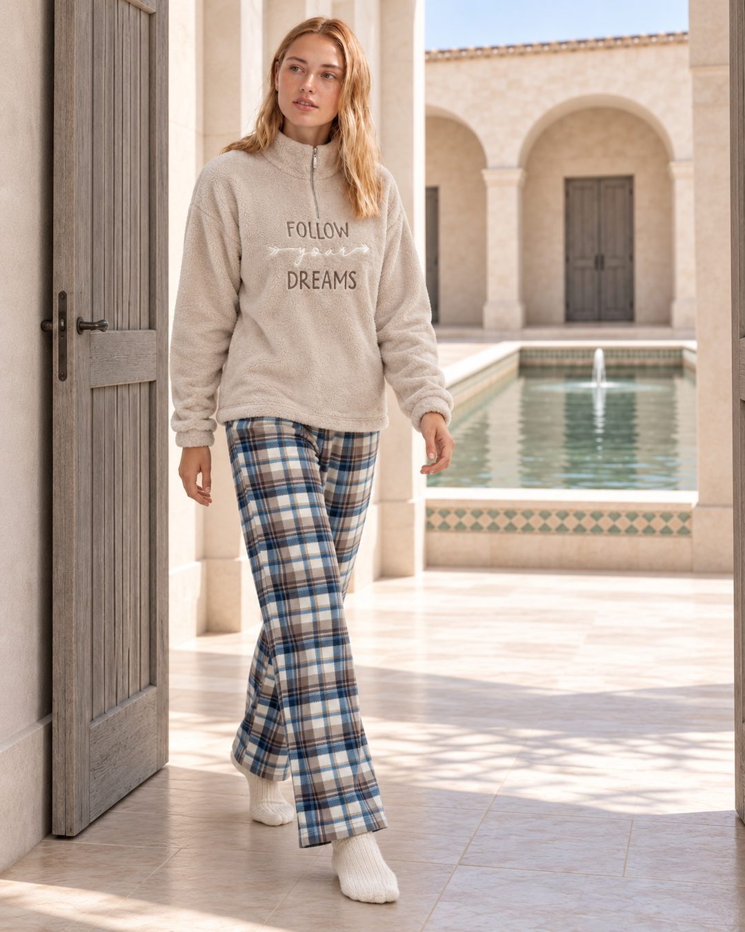 JOURI Follow Your Dreams Pajama Set - 9003, Beige