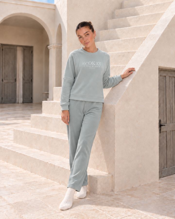 JOURI It's Okay Pajama Set - 9026, Mint Green