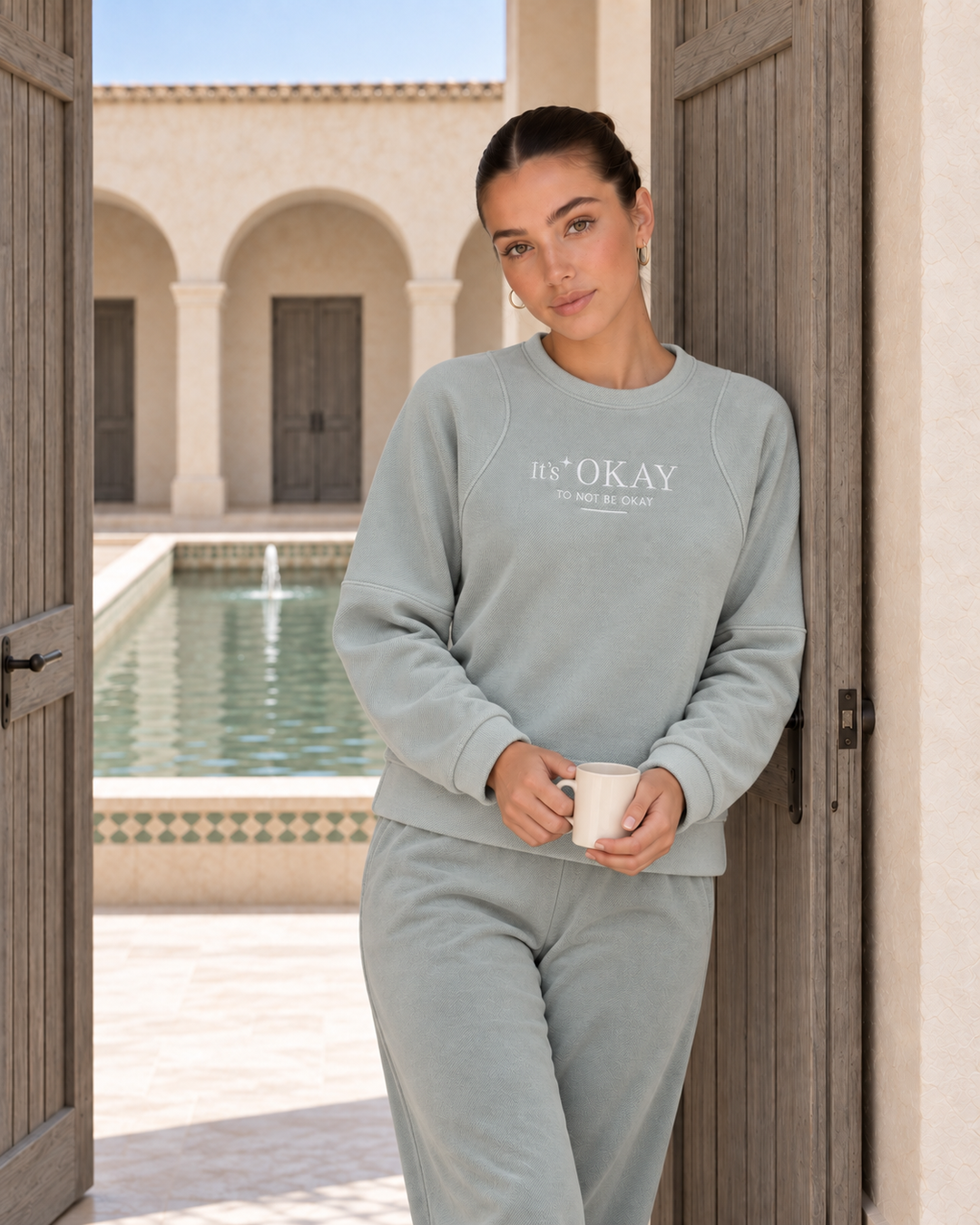 JOURI It's Okay Pajama Set - 9026, Mint Green