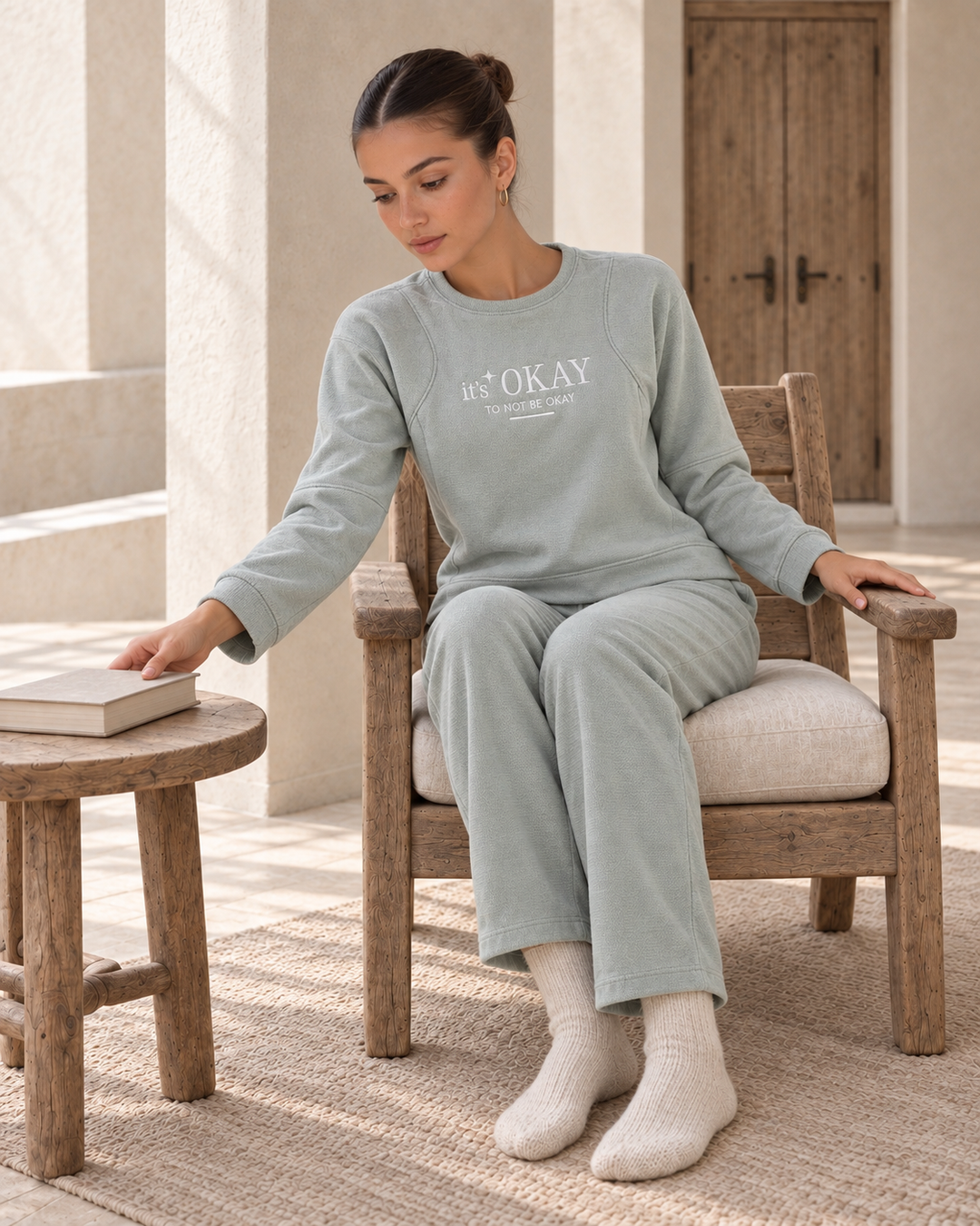 JOURI It's Okay Pajama Set - 9026, Mint Green