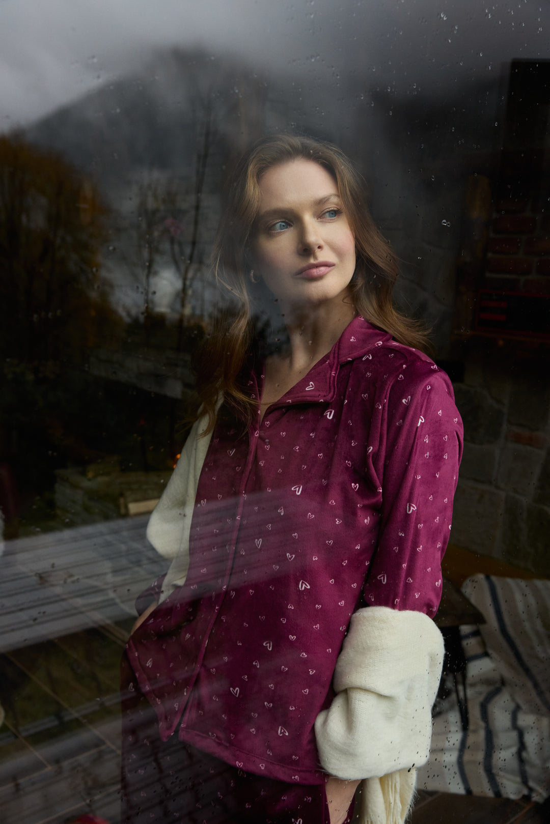 Velvet Heart Pajama Set – Soft Winter Comfort | 6003