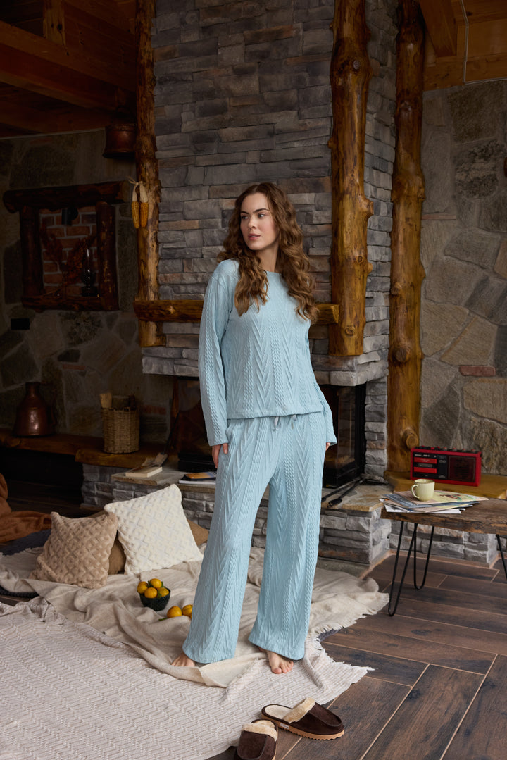 Textured Winter Loungewear Set – Soft &amp; Cozy Comfort | 6005