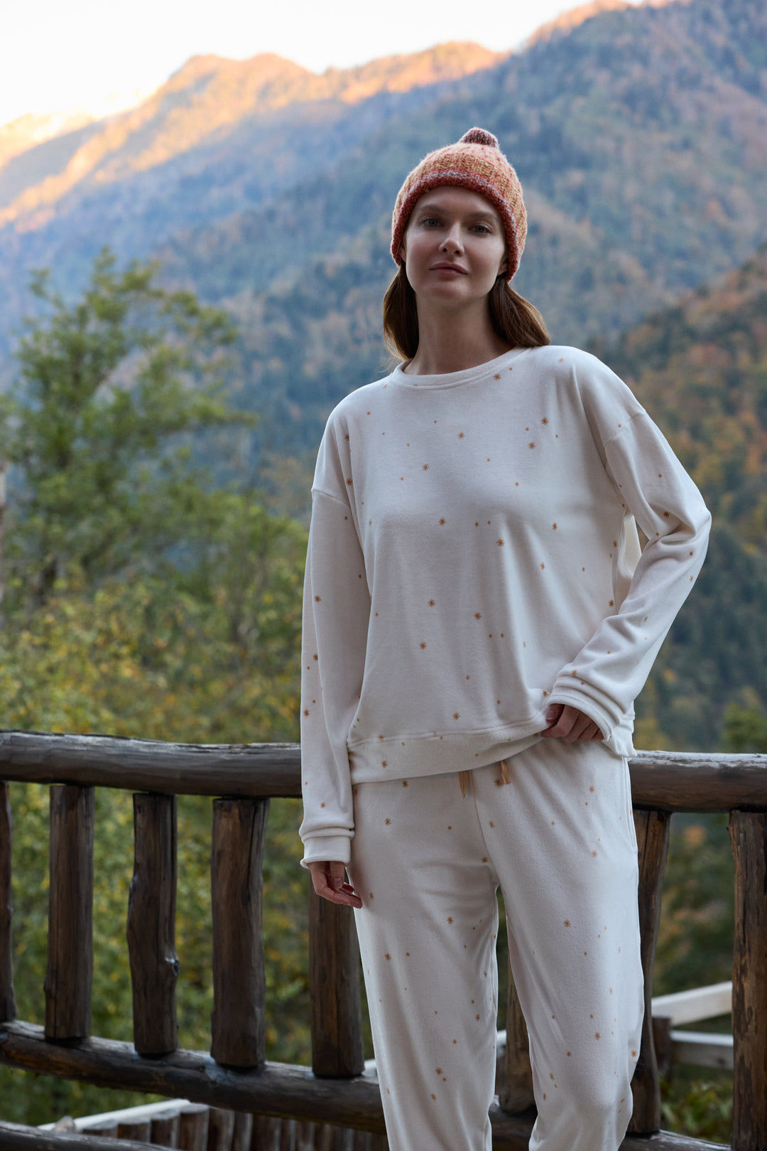 Jouri Printed Cozy Pajama Set – Soft Winter Sleepwear/6071