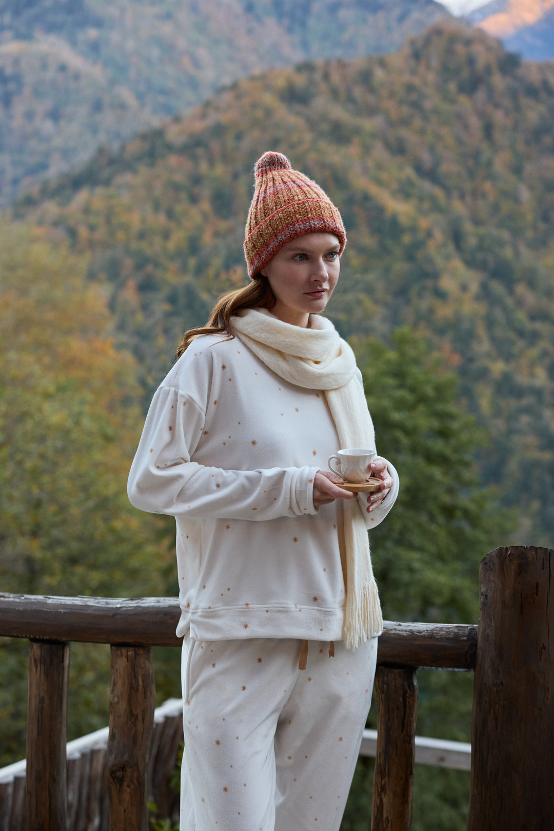 Jouri Printed Cozy Pajama Set – Soft Winter Sleepwear/6071