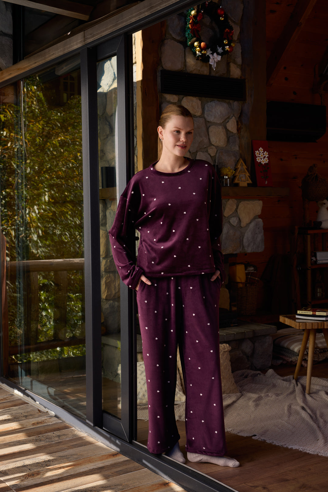 Jouri Printed Cozy Pajama Set – Soft Winter Sleepwear/6085