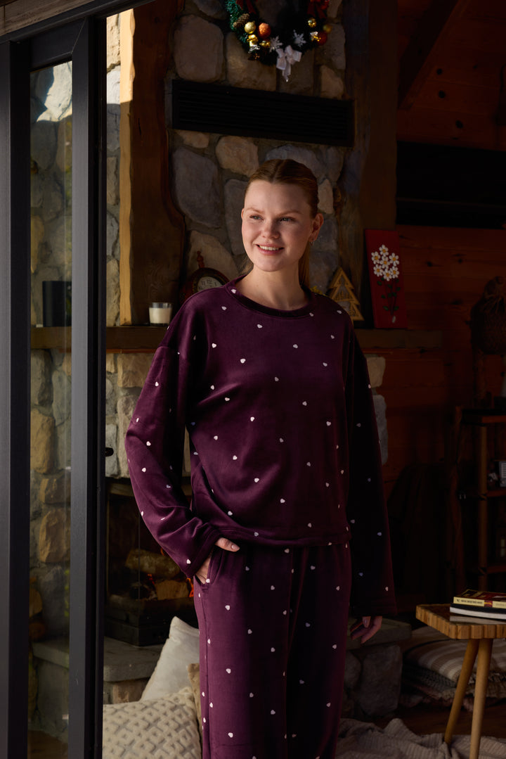 Jouri Printed Cozy Pajama Set – Soft Winter Sleepwear/6085