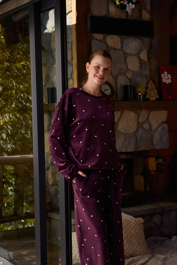 Jouri Printed Cozy Pajama Set – Soft Winter Sleepwear/6085