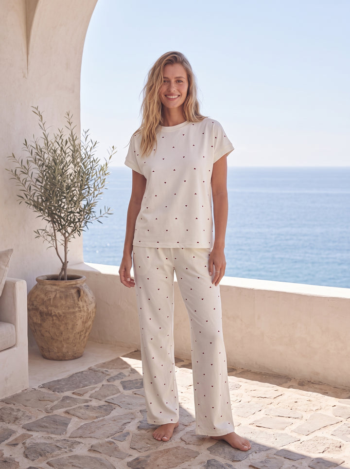 Jouri Women’s Heart Print Lounge Set l 2912