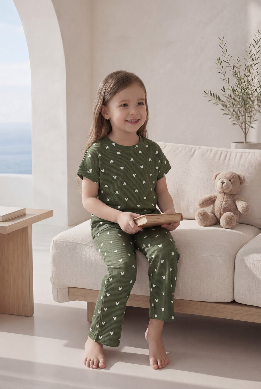Jouri Kids Mickey Print Pajama Set