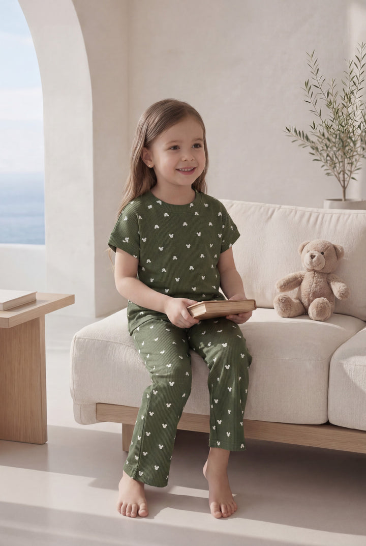 Jouri Kids Mickey Print Pajama Set